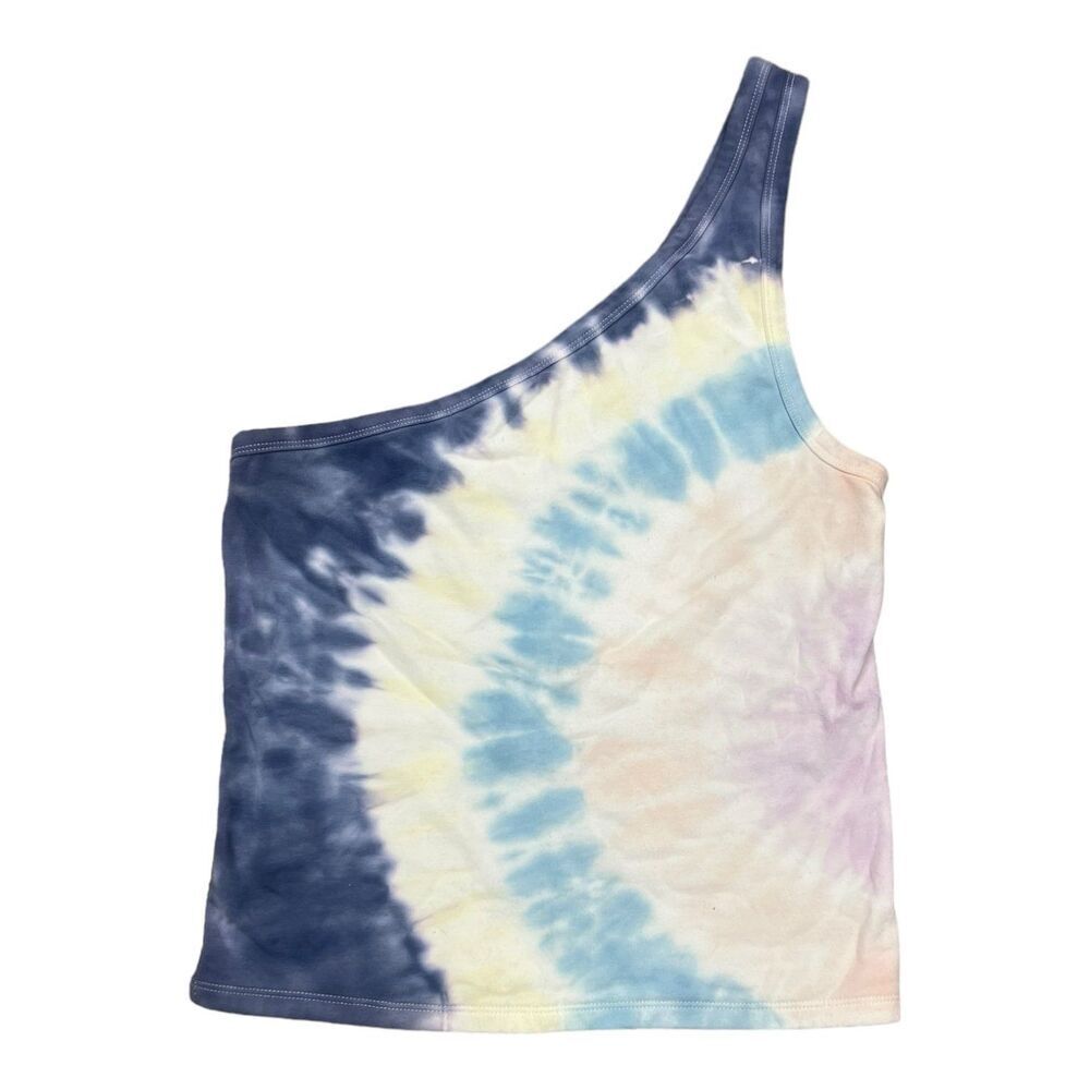 American Eagle Blue Tie Dye One Shoulder Tank Top M